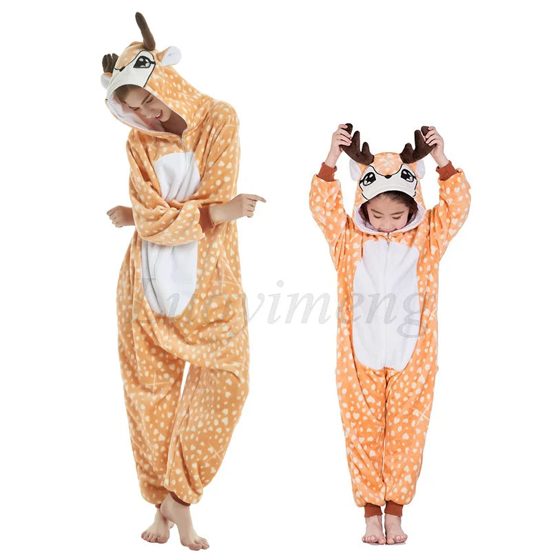 New Animal Unicorn Pajamas Adults Winter Sleepwear Kigurumi Wolf Panda Unicornio Pyjamas Women Onesie Anime Costumes Jumpsuit