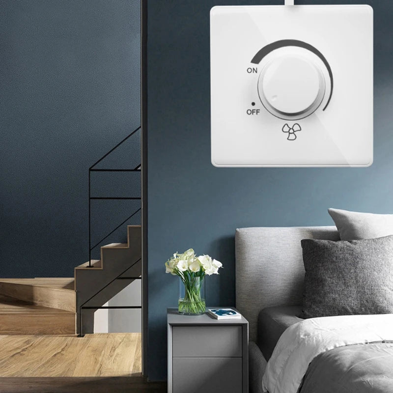 86 Type Ceiling Fan Adjustment Stepless Speed Controller Wall Switch 220V 10A Dimmer Light Switch Lighting Control