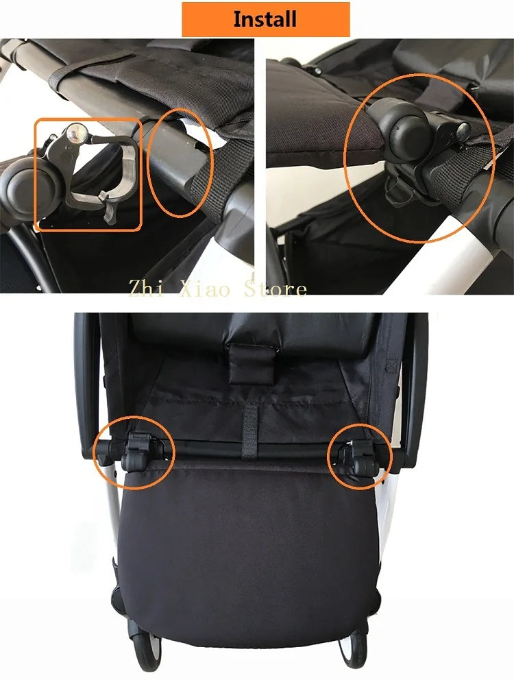 MomTan® Baby Stroller Accessories Armrest PU Leather Bumper Bar Handrail Extend Footboard Compatible with Babyzen YOYO 2 YOYO 3
