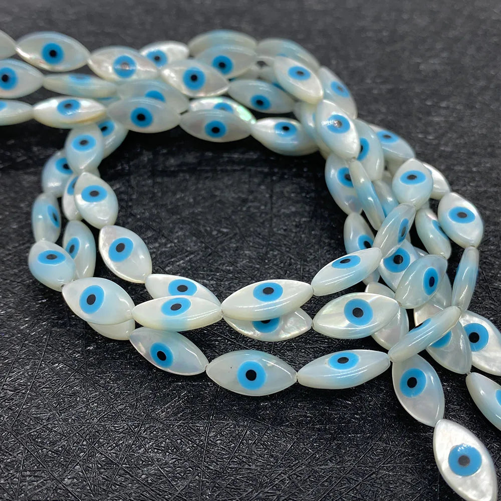 Natural Sea Shell Evil Eye Shell Beads Used for DIY Fashion Jewelry Making Necklace and Bracelet Accessories Size 5x10mm 6x12mm