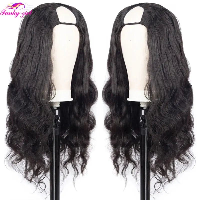 Body Wave U Part Wigs 100% Human Hair Brazilian Wavy Virgin Hair Wigs For Women Remy Hair Human Hair Wigs 180% Density Cheap Wig