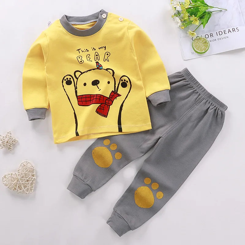2024 New Spring Autumn Cotton Children's sets Baby Boy girls Clothes Clothing Suit 0-3 year