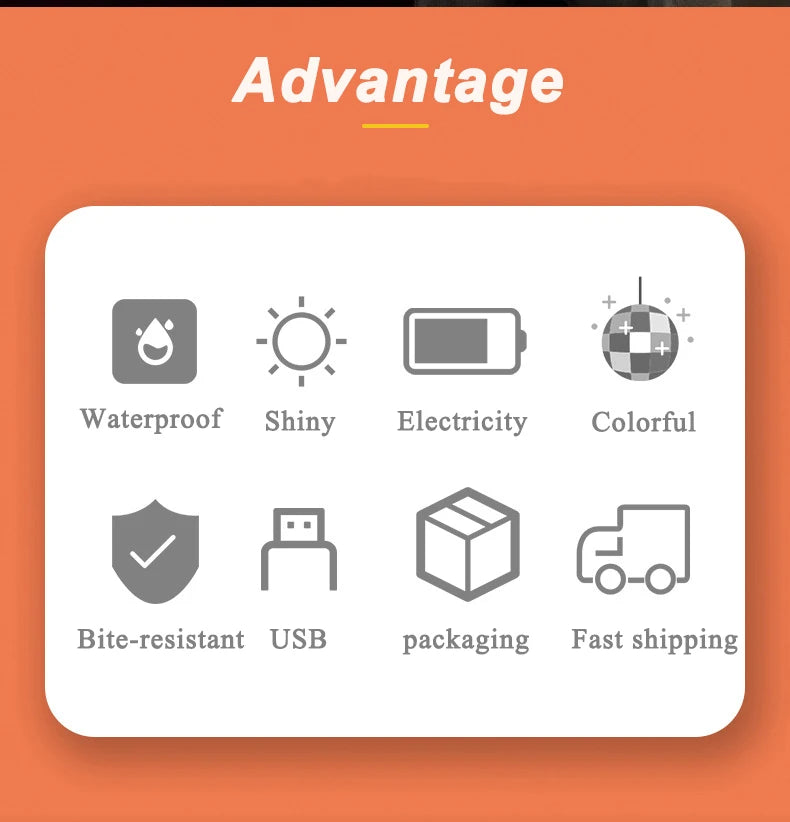 IPX7 Waterproof LED Pet Dog Cat Collar Pendant Night Safety Luminous Light Flashing Pendant With Light for Dog CatAccessories
