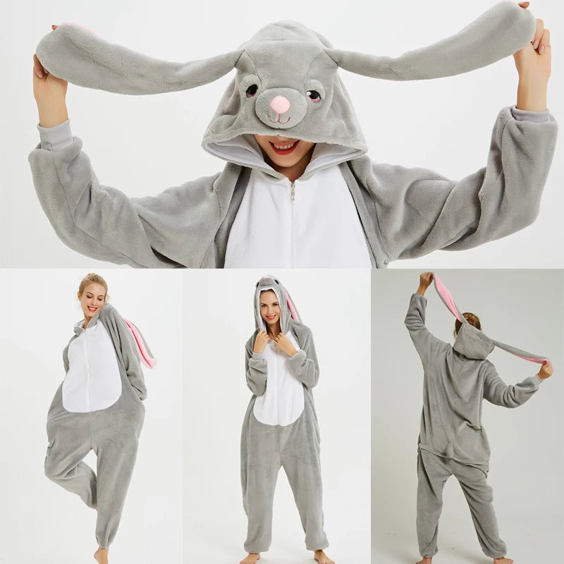 New Animal Unicorn Pajamas Adults Winter Sleepwear Kigurumi Wolf Panda Unicornio Pyjamas Women Onesie Anime Costumes Jumpsuit