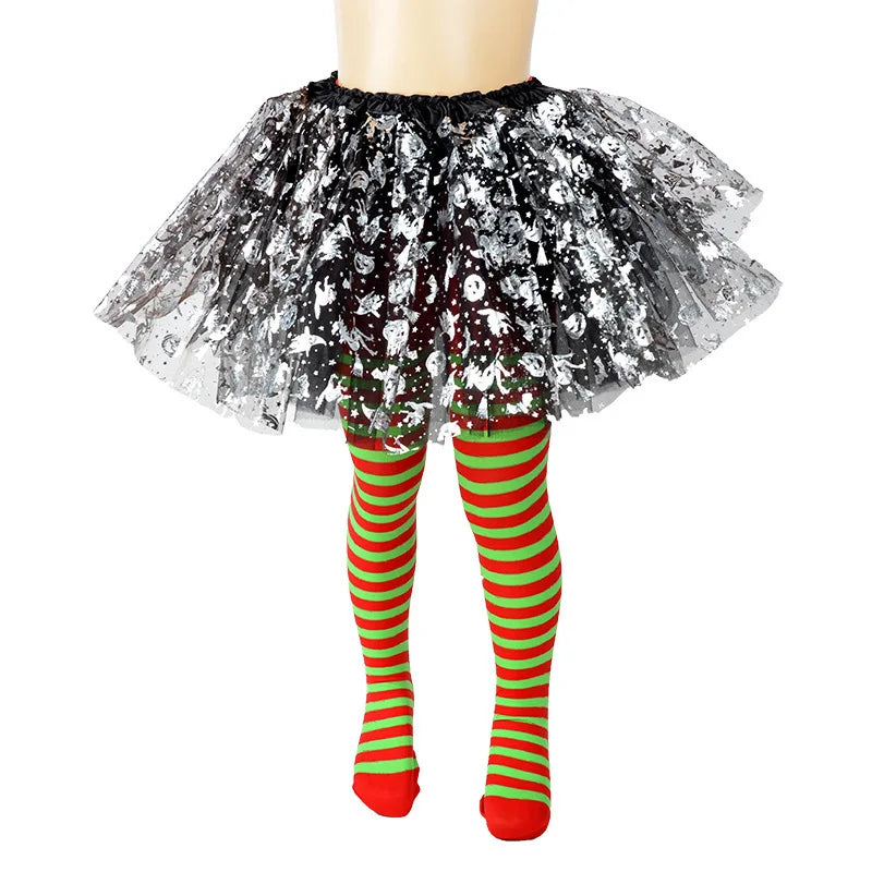 Halloween girl striped pantyhose holiday party costume props pantyhose