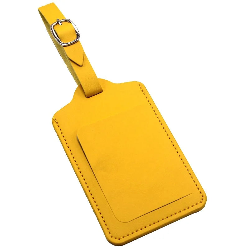 PU Leather Luggage Tag Women Men Travel Accessories Suitcase ID Address Name Holder Baggage Boarding Tag Portable Label
