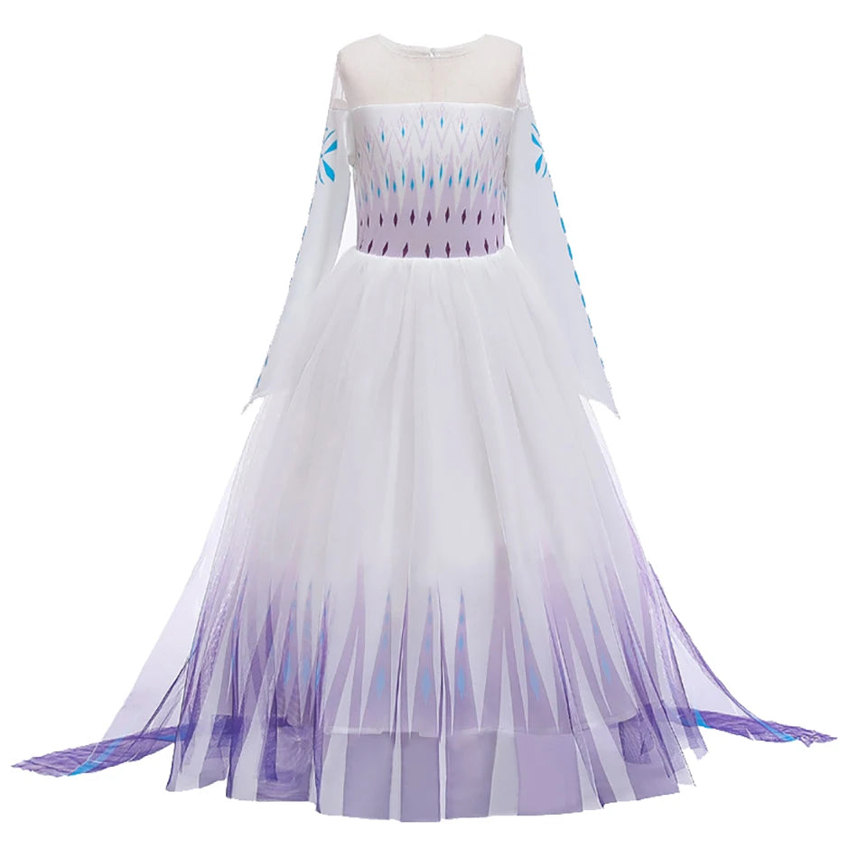 Elsa Anna 2 Dress Girls Princess Carnival Party Halloween Cosplay Costume Snow Queen Vestido Children Clothing For 2-12 Years