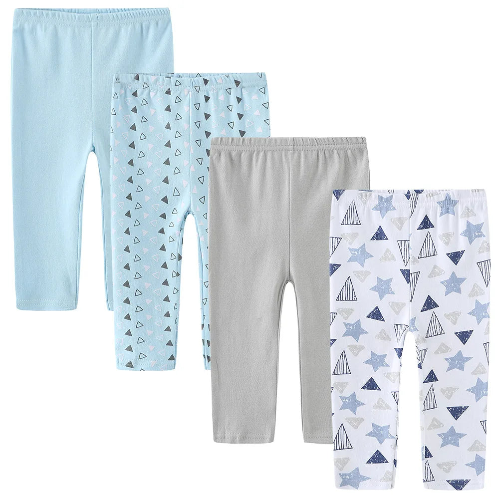 Newborn Solid 3/4PCS Baby Pants 100%Cotton Cartoon Soft Accessories Baby Boy Trousers Pants 0-24M Baby Girl Pants Four Seasons