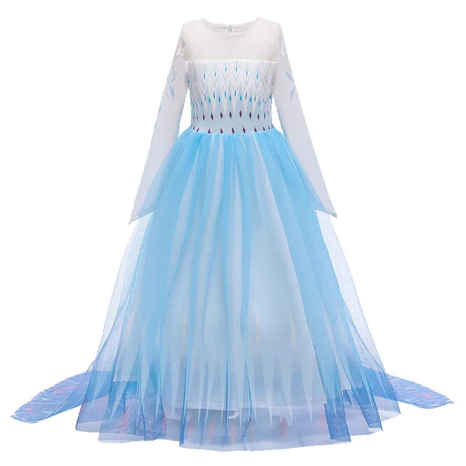 Elsa Anna 2 Dress Girls Princess Carnival Party Halloween Cosplay Costume Snow Queen Vestido Children Clothing For 2-12 Years