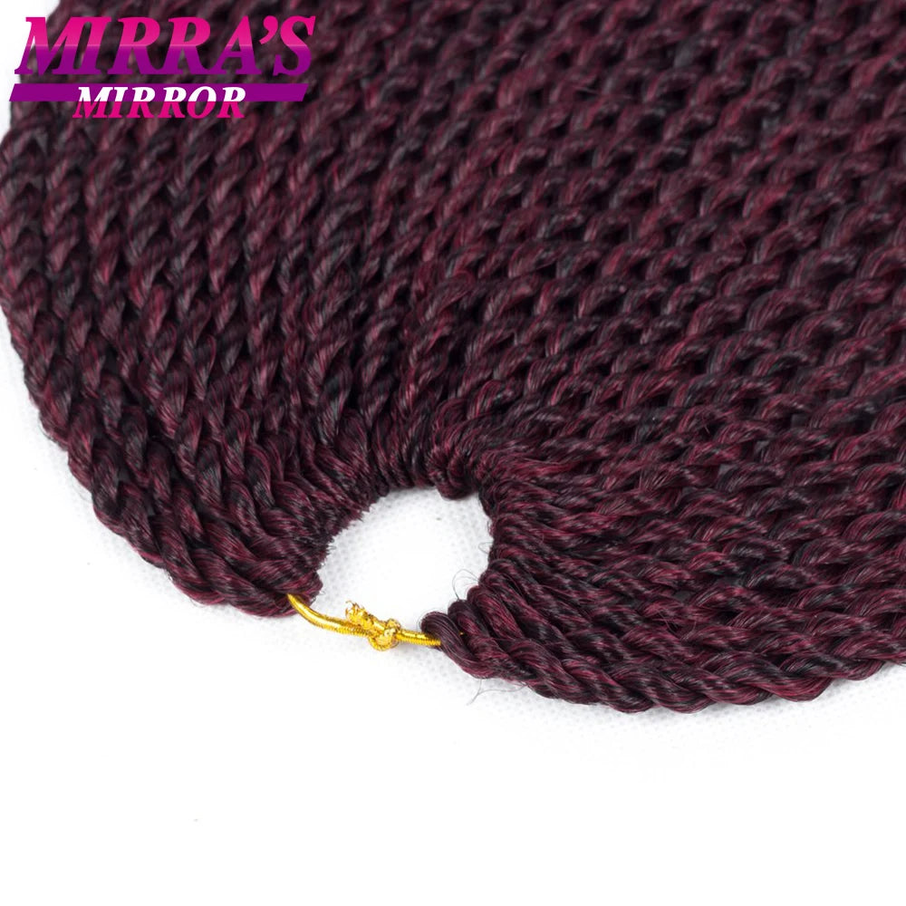 Senegalese Twist Crochet Hair 14/18/22 Inch Synthetic Mini Senegalese Crochet Braids for Black Women 30 Roots/Pack Braiding Hair