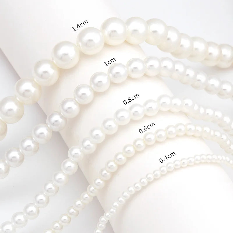 Elegant Big White Imitation Pearl Beads Choker Clavicle Chain Necklace For Women Wedding Jewelry Collar 2021 New