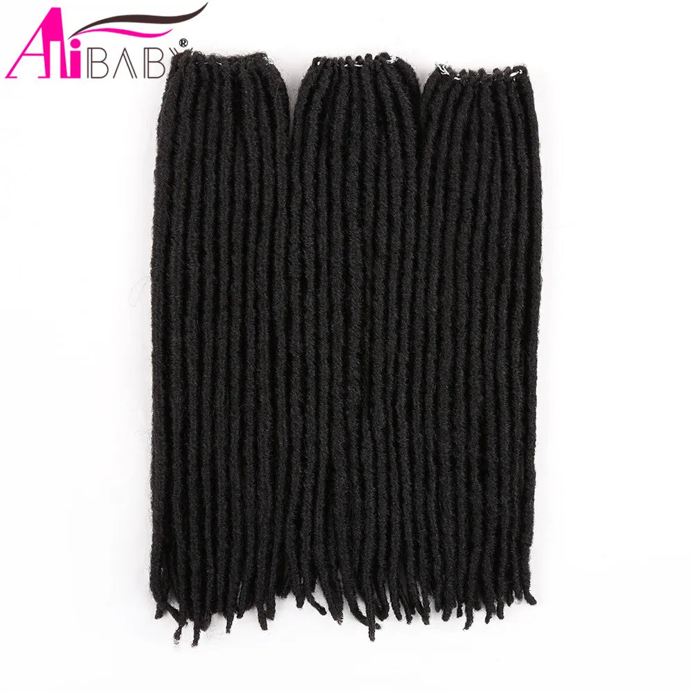 18Inch Faux Locs Crochet Hair Straight Gypsy locs Synthetic Crochet Braiding Hair 18 Stands/Pack Ombre Hair Extensions Alibaby