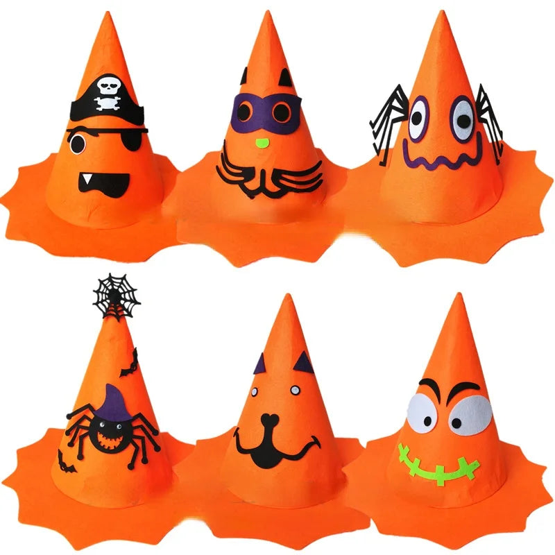 Halloween Party Holiday Masquerade Show Performance Dress Up Props Pumpkin Hat Boys Girls Orange