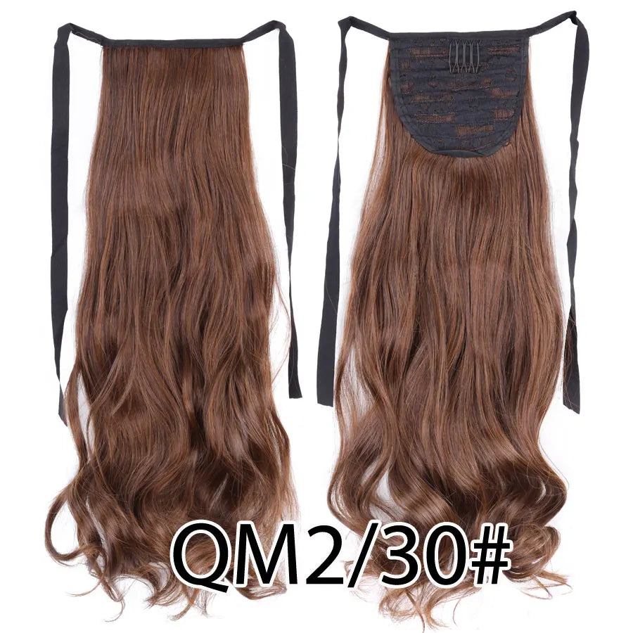 Synthetic Ponytail Long Straight Wrap Around Ponytail Hair Extension Heat-Reistant Fiber Pony Tail Fake Hairpieces For Women