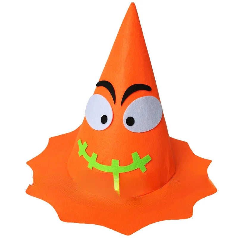 Halloween Party Holiday Masquerade Show Performance Dress Up Props Pumpkin Hat Boys Girls Orange