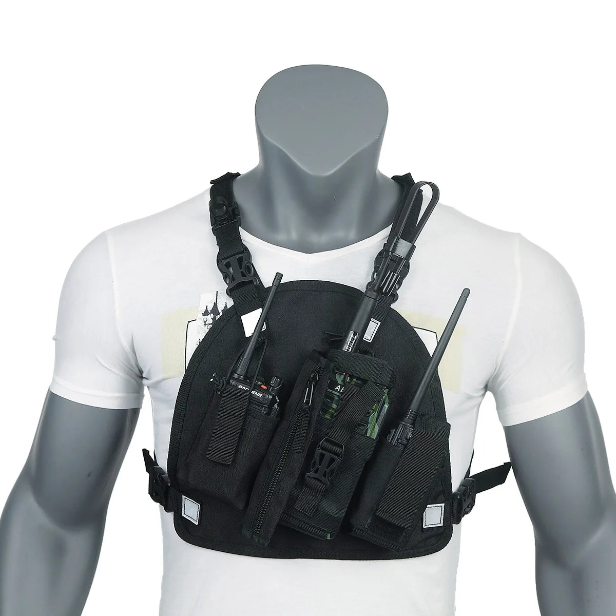 ABBREE Harness Chest Front Pack Pouch Holster Carry Bag For Baofeng UV-5R UV-82 UV-9R Plus BF-888S TYT Motorola Walkie Talkie