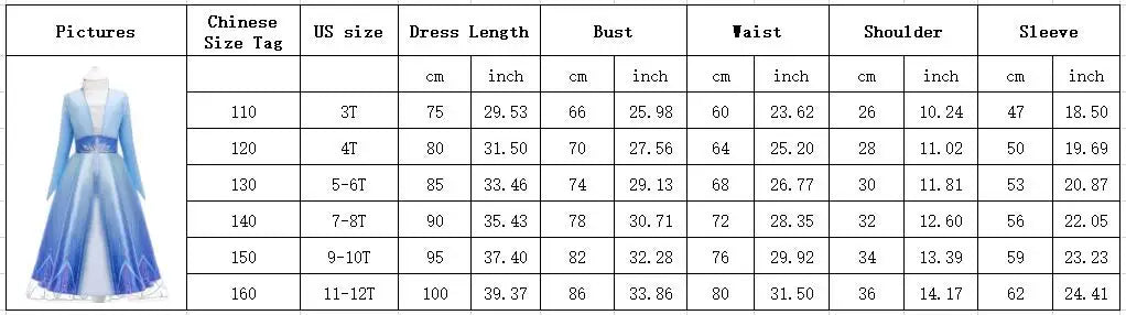 Elsa Anna 2 Dress Girls Princess Carnival Party Halloween Cosplay Costume Snow Queen Vestido Children Clothing For 2-12 Years