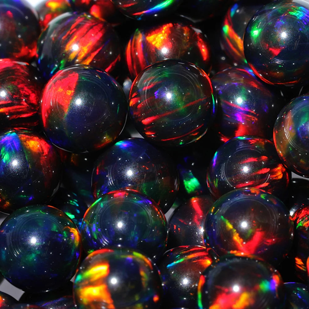 Free Shipping Glass Jewelry Material Heat Resistant Ball Beads Top Fire Synthetic Gilson Opal Stone