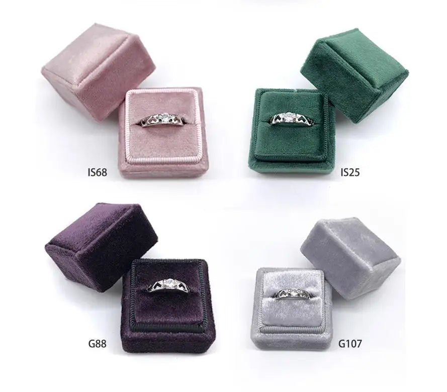 Wholesale High Quality Jewelry Package Box in Velvet Quadrilateral Box 10PCS for Ring Jewelry accessories