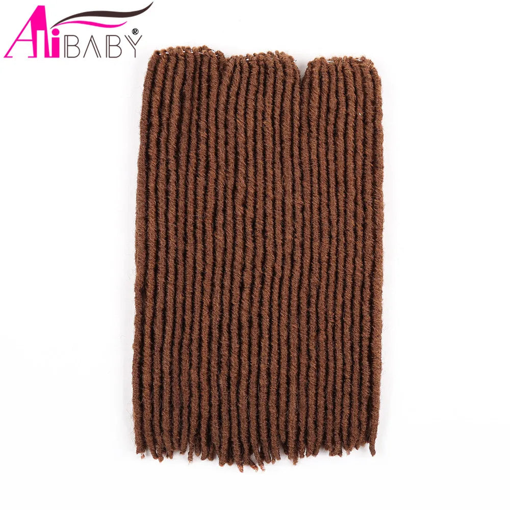 18Inch Faux Locs Crochet Hair Straight Gypsy locs Synthetic Crochet Braiding Hair 18 Stands/Pack Ombre Hair Extensions Alibaby