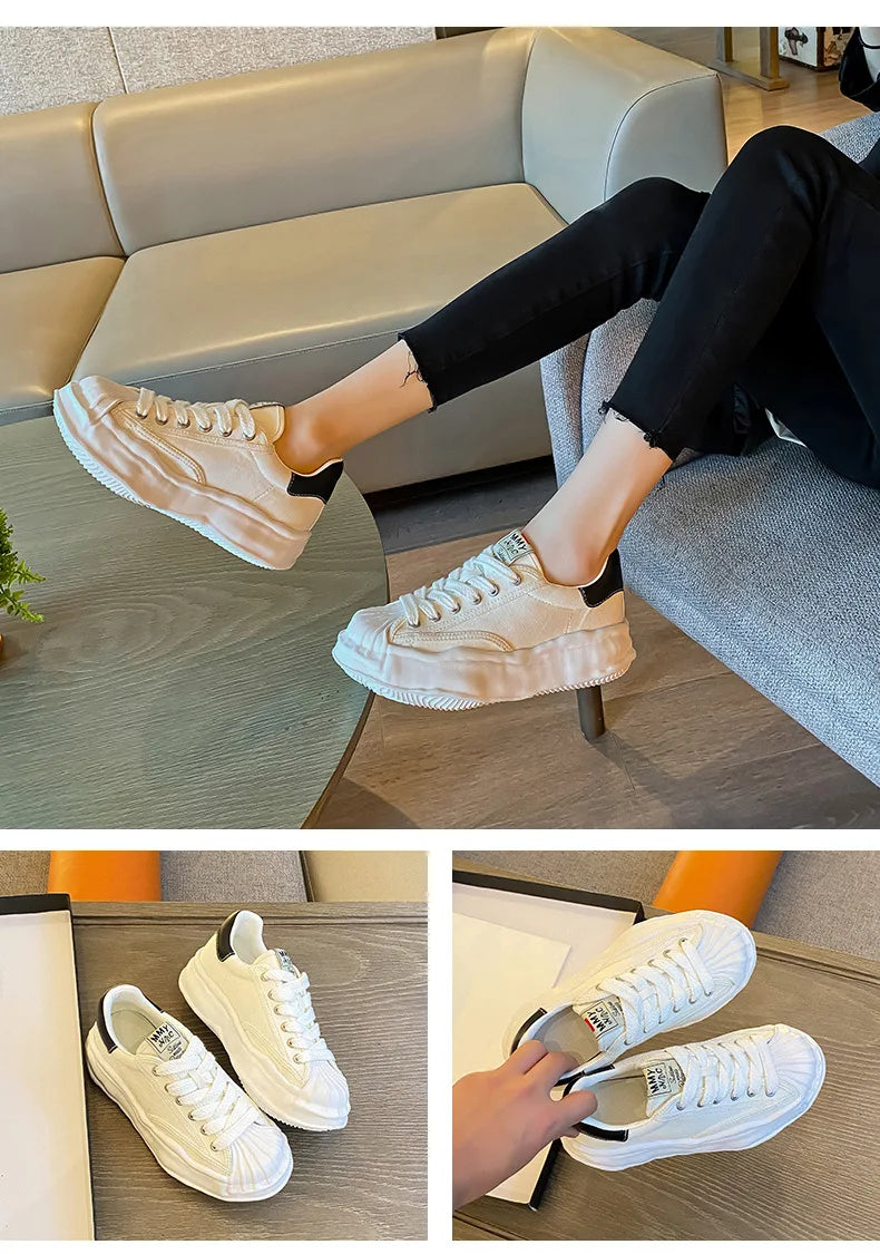 Black Canvas Shoes Woman Vulcanize Shoes Ladies Sneakers Shoes for Women 2025 Platform Sneakers Casuales Trainers Sneakers Women