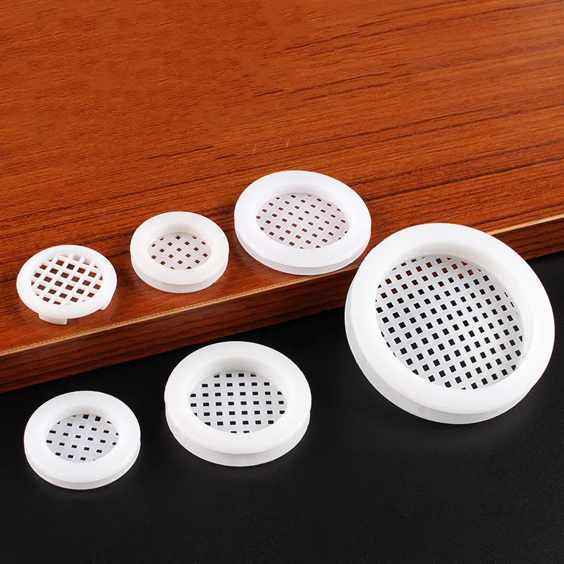 5/10pcs Air Vent Cover Plastic Round Louver Mesh Hole Plug Cabinet Grille Ventilation Systems Decorative Furniture Accessories