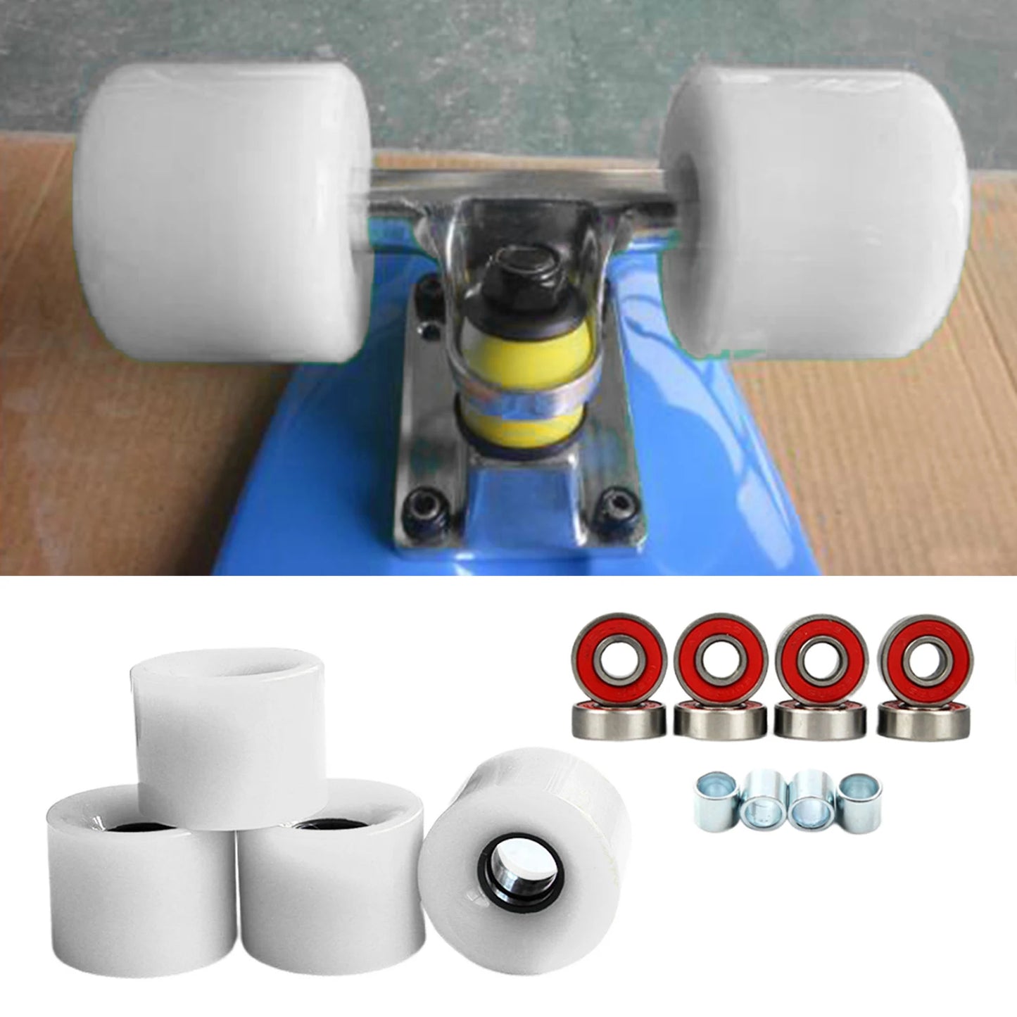 4pcs Skateboard Wheels Longboard Wheels Road Skate 78A Outdoor Skating Bearing Cruiser Wheels 60mm Cruising Street PU Wheels