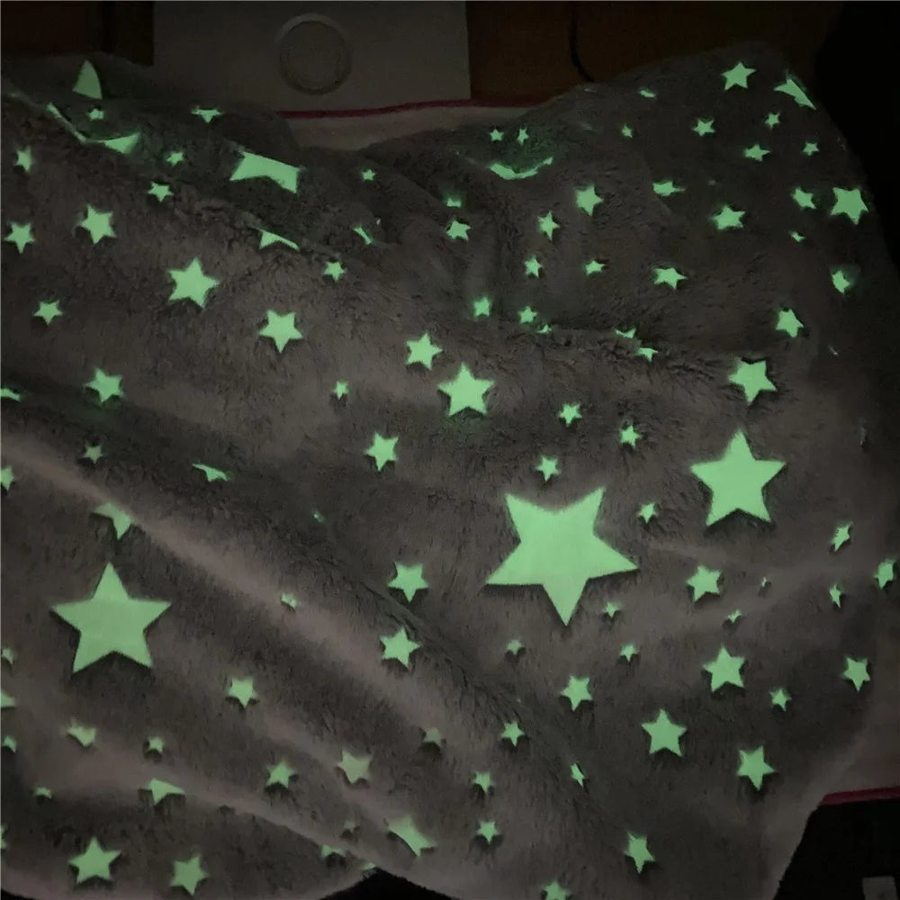 Blanket Glow in the Dark Luminous Star Blanket for Kids