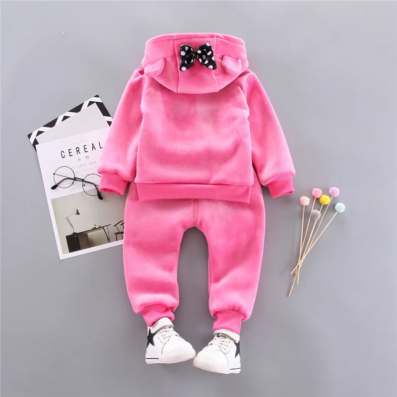 Toddler Girls Clothes Suit 2023 Autumn Winter Kids Costume Hoodie Top+Pant 2pcs Outfit Children Clothing For Boys Sets 1-4 Years
