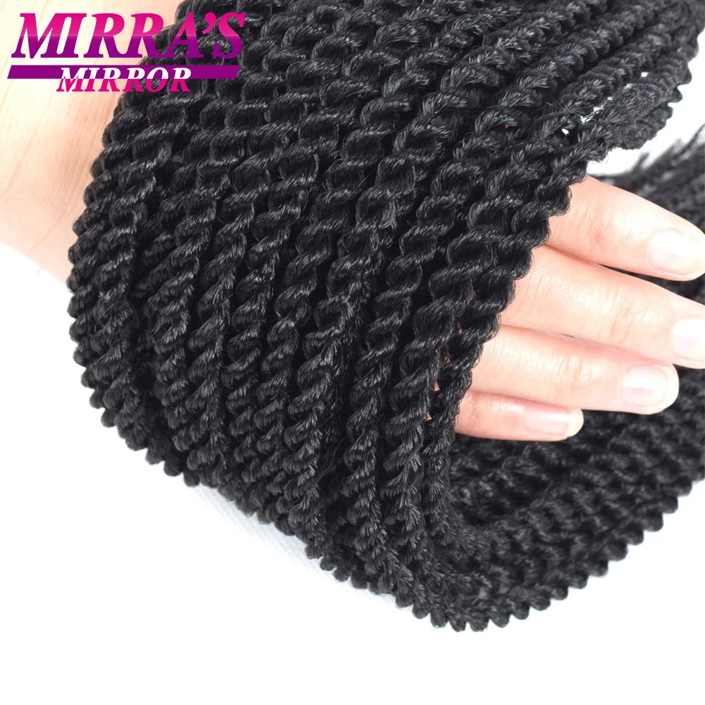Senegalese Twist Crochet Hair 14/18/22 Inch Synthetic Mini Senegalese Crochet Braids for Black Women 30 Roots/Pack Braiding Hair