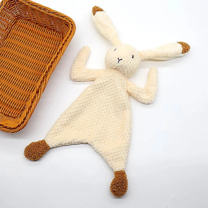 Baby Security Blanket Soothing Appease Towel Soft Animal Rabbit Plush  Teething Bib Infants Comfort Sleeping Nursing Dropship