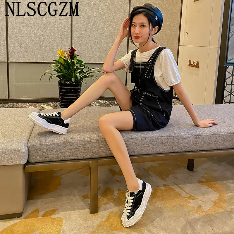 Black Canvas Shoes Woman Vulcanize Shoes Ladies Sneakers Shoes for Women 2025 Platform Sneakers Casuales Trainers Sneakers Women