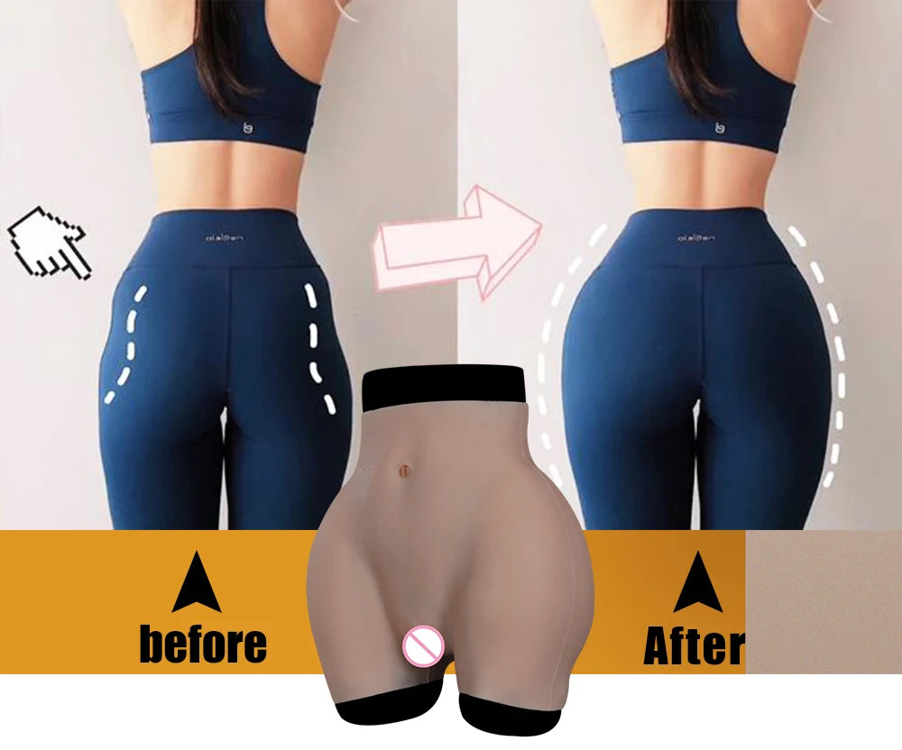 EYUNG 8THpgrade Silicone Realistic Vagina Panties Butt Hip Enhancer Pussy Pant Crossdressing For Transgender Shemale Drag Queen