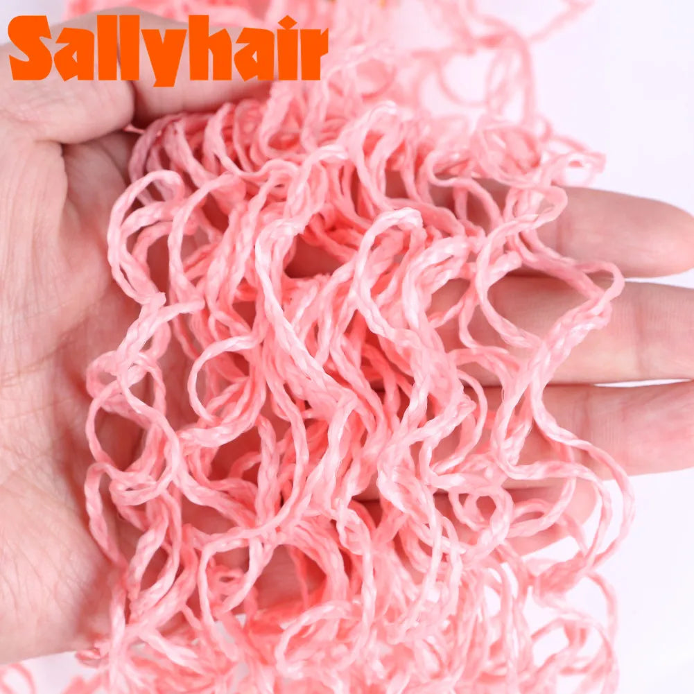 Sallyhair Synthetic Braids Thin Box Braids Crochet Braiding Hair Colorful Zizi Braids Extensions Grey Pink Black Brown Hair