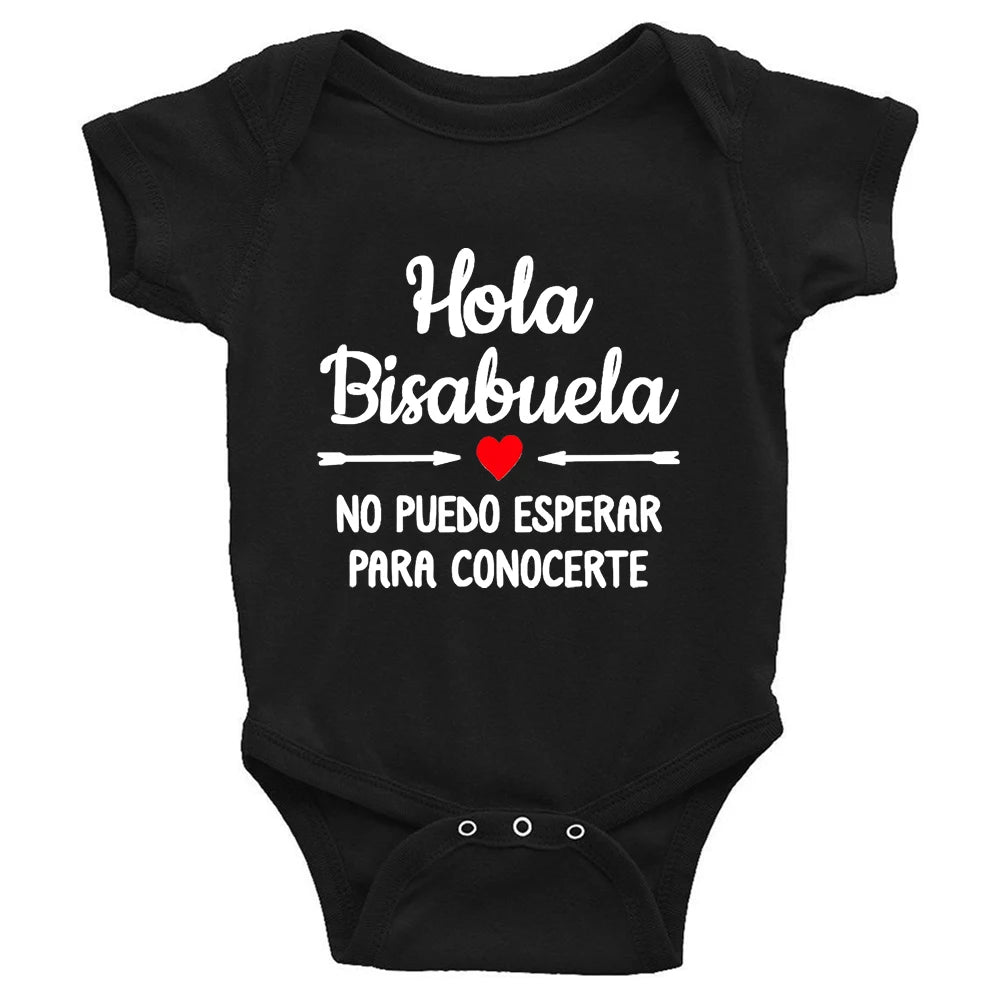 Hola Bisabuela Spanish Newborn Bodysuits Baby Boys Girls Born Crawling Jumpsuits Clothing Ropa Pregnancy Reveal To Great Grandma