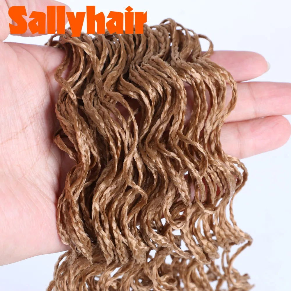 Sallyhair Synthetic Braids Thin Box Braids Crochet Braiding Hair Colorful Zizi Braids Extensions Grey Pink Black Brown Hair