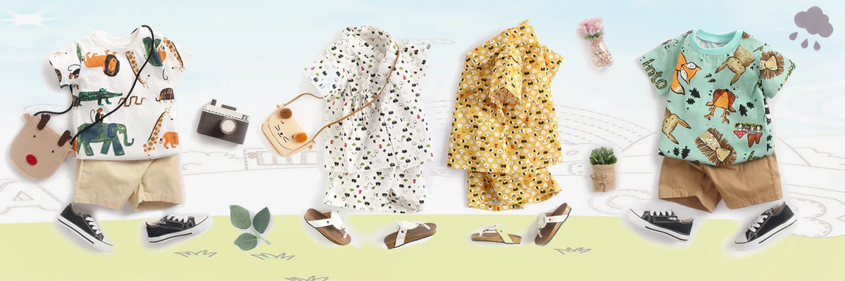 Sanlutoz Cute Infants Boys Clothing Sets Cotton Short Sleeve Baby Tops + Shorts 2Pcs Newborn Cartoon Clothes