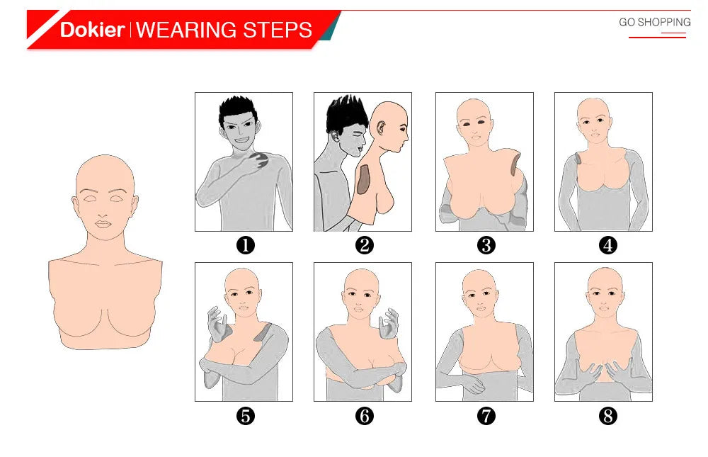 Dokier Crossdressing Soft Silicone Cosplay Costume Masks Props for Crossdresser Transvestite Halloween Cosplay Male to Female