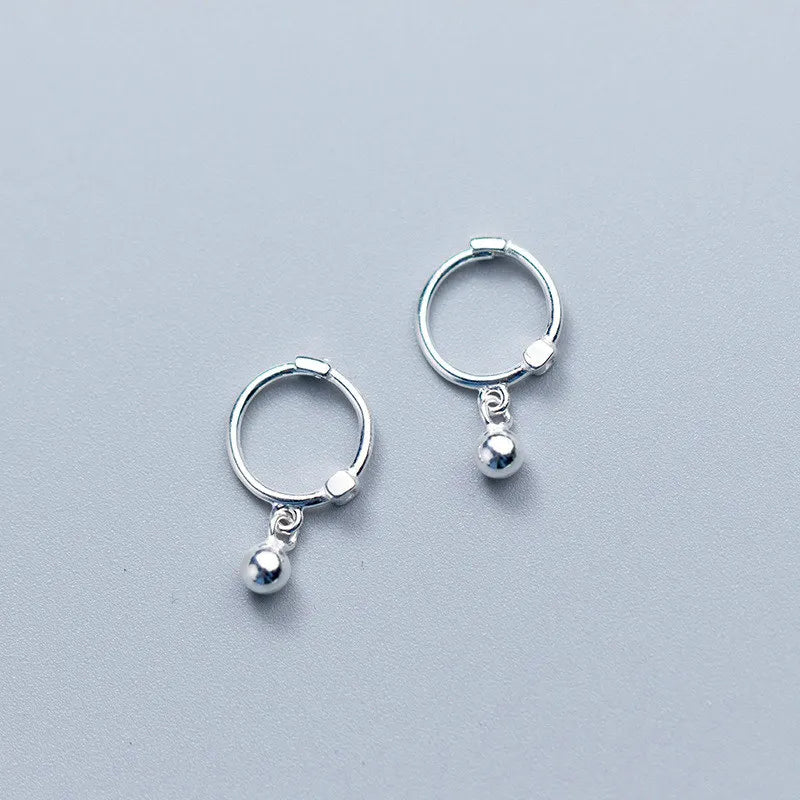 INZATT Real 925 Sterling Silver Star Heart Pentagram Beads Pendant Hoop Earrings For Women Party FINE Jewelry Accessories