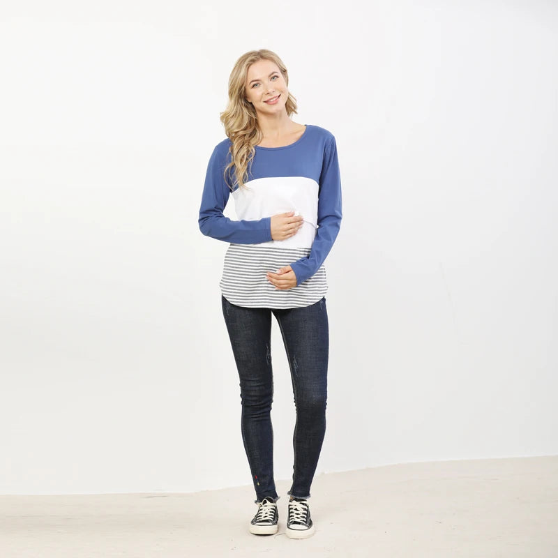 Pregnancy Maternity Clothes Autumn Long Sleeve Breastfeeding Tops For Pregnant Women Nursing Top Maternity T-shirt Freeshipping