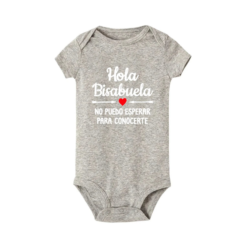 Hola Bisabuela Spanish Newborn Bodysuits Baby Boys Girls Born Crawling Jumpsuits Clothing Ropa Pregnancy Reveal To Great Grandma