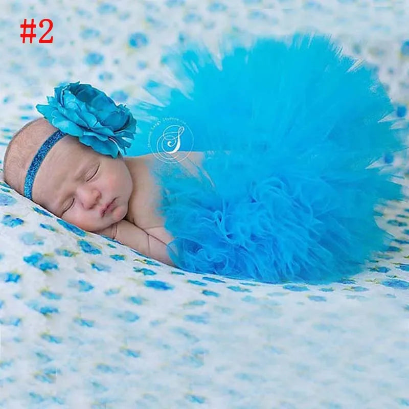 Pale Pink Baby Tutu Skirt and Headband Set Newborn Photography props Infant Cake Smash Tutus Outfit Shower Gift