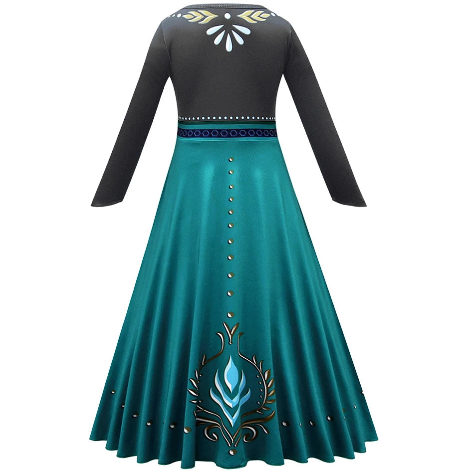 Elsa Anna 2 Dress Girls Princess Carnival Party Halloween Cosplay Costume Snow Queen Vestido Children Clothing For 2-12 Years