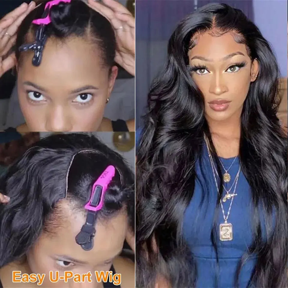 Body Wave U Part Wigs 100% Human Hair Brazilian Wavy Virgin Hair Wigs For Women Remy Hair Human Hair Wigs 180% Density Cheap Wig