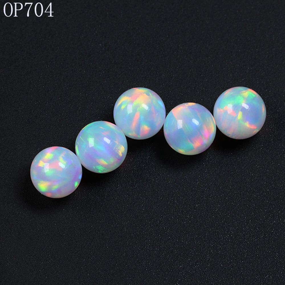 Free Shipping Glass Jewelry Material Heat Resistant Ball Beads Top Fire Synthetic Gilson Opal Stone