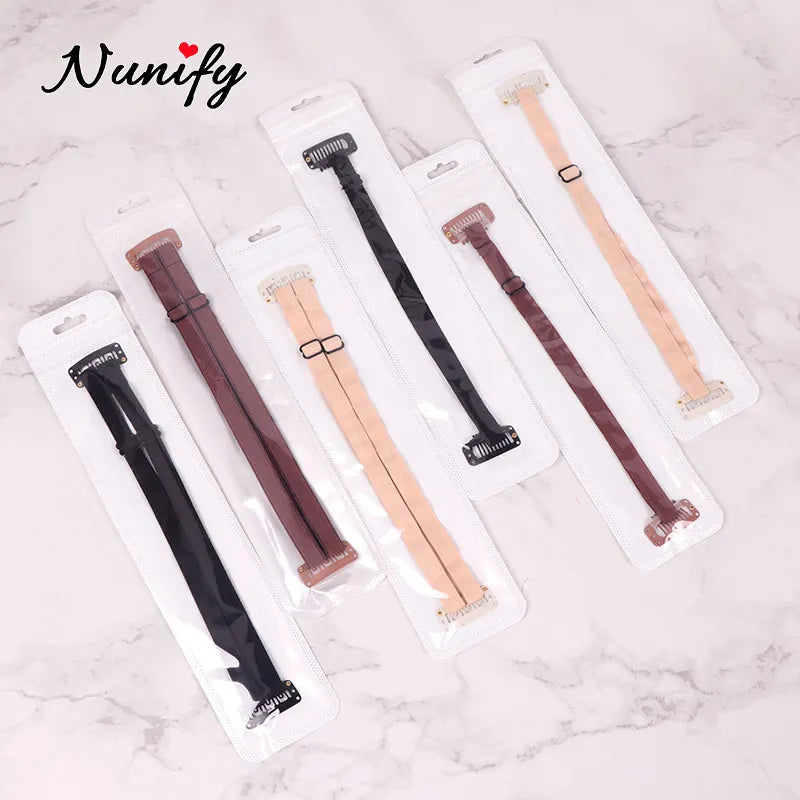 Black Blonde Lifed Eyes Band With Clips Adjustable Long Size Elastic Band For Hair Clip Stretch Straps Rubber Band With Clip