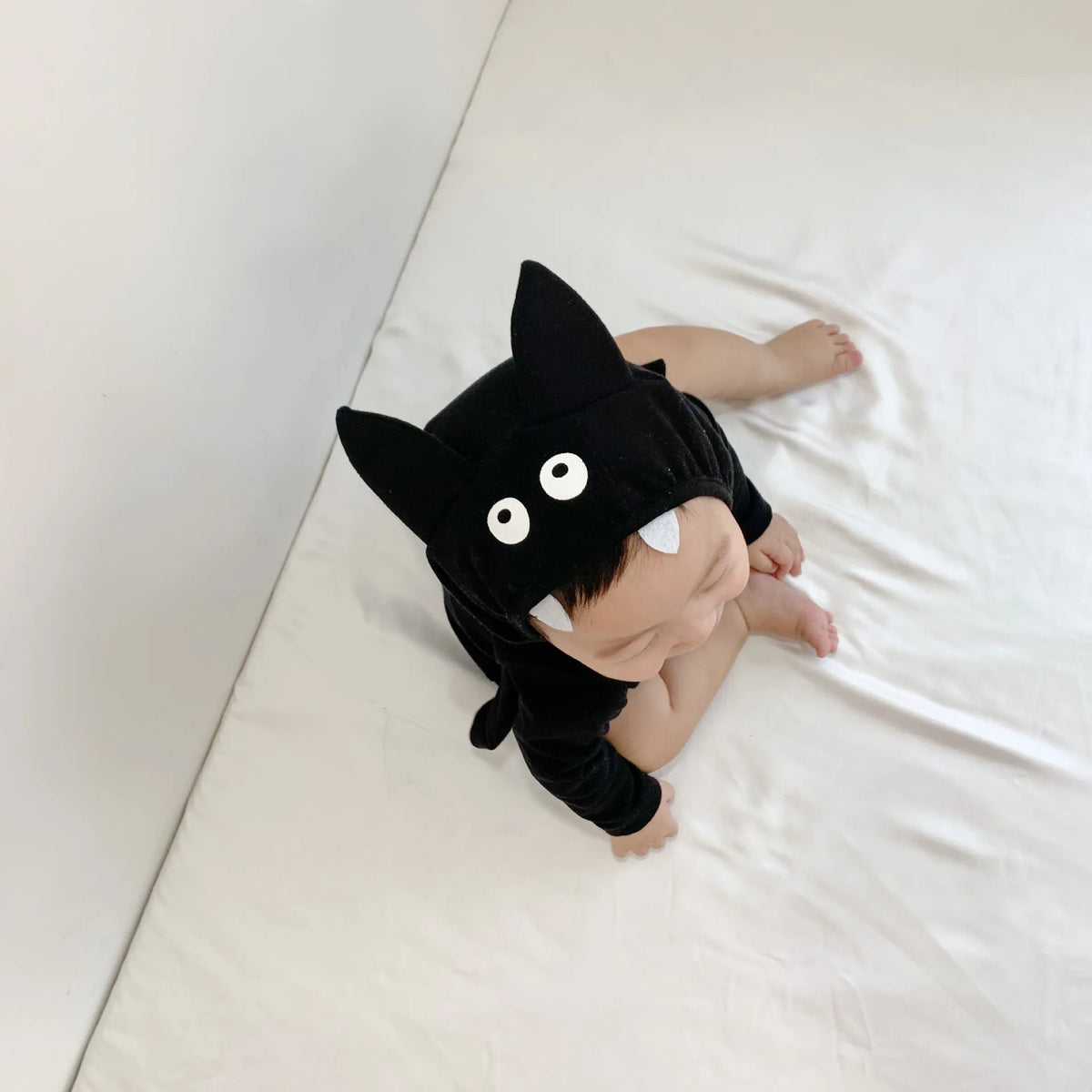 2025 Autumn New Cute Baby Boy Bodysuit Fashion Cartoon Bat Shape Baby Clothes Long Sleeve Infant Girl Jumpsuit + Hat Outfits