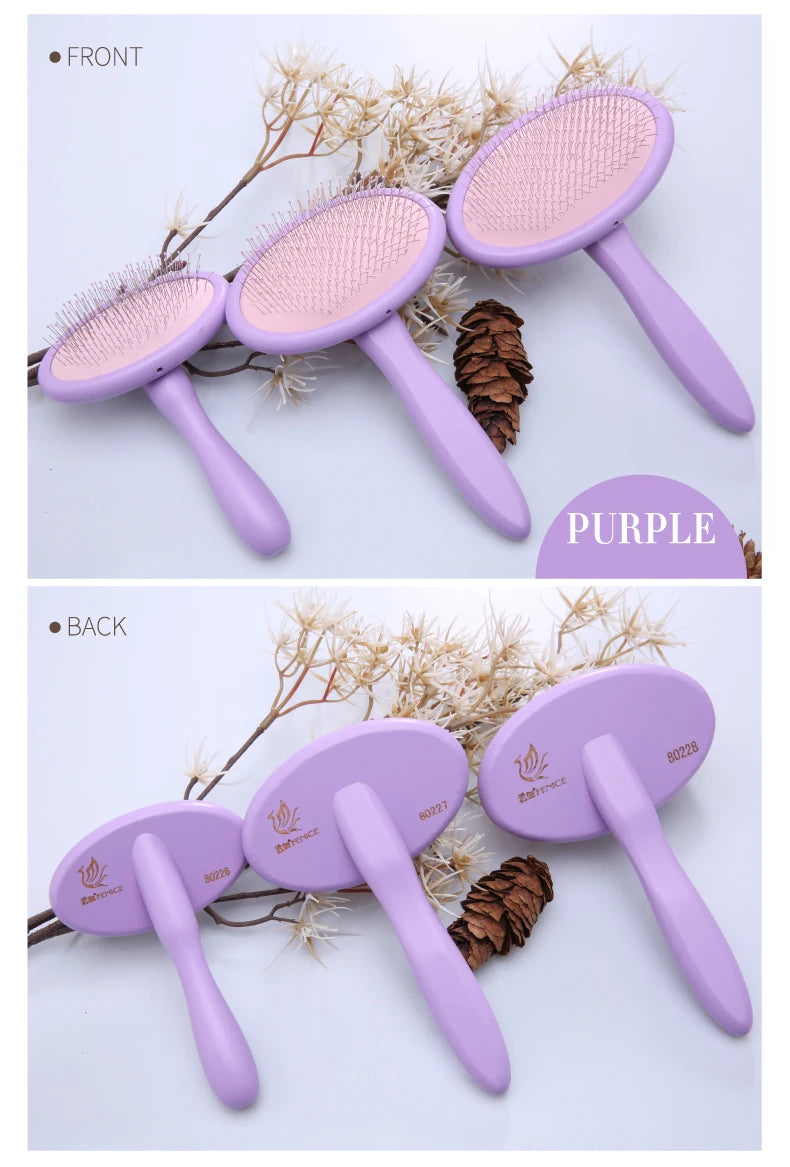 Fenice Pet Hair Brush Massage Handle Comb for Dog Cat Grooming Pet Hair Cleaning Tool