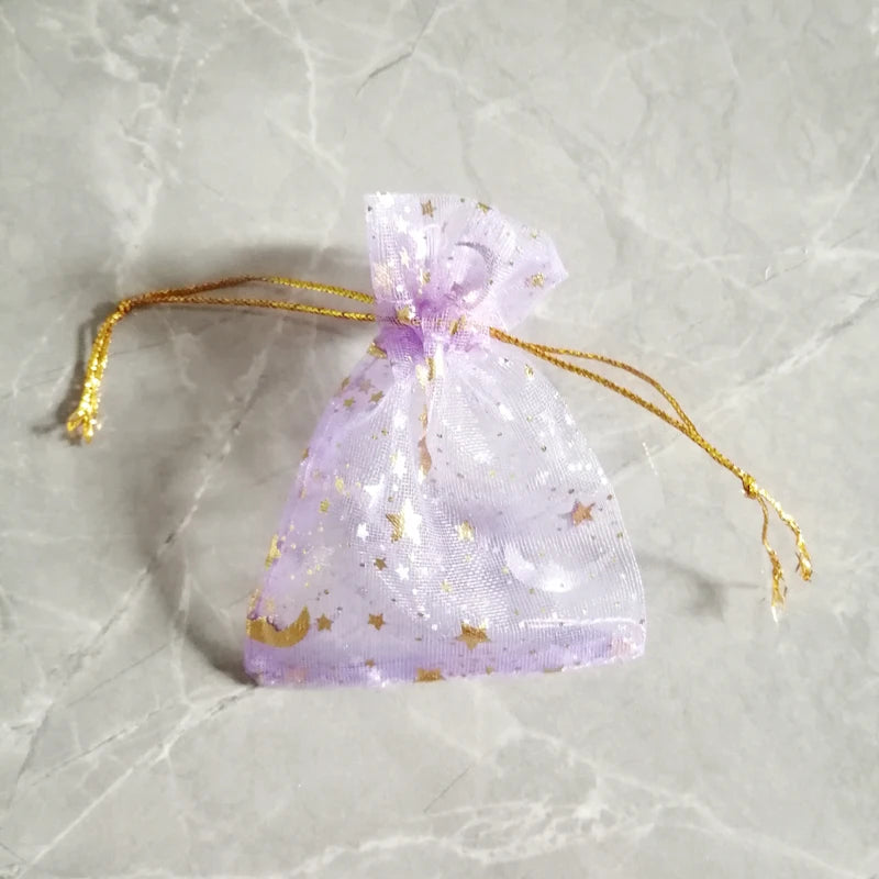 500pcs Star Moon Organza Gift Bags Small Bag for Jewelry Pouch Mini Sachet Drawstring Storage Bag Jewelry Packaging Display Bags