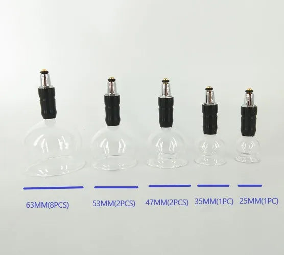 NEW Length Mouth Vacuum Glass Cupping Device Hijama Cups Beauty Glass Cupping 14 Pcs Set